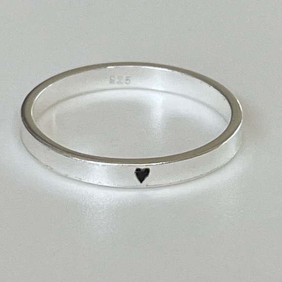 Sterling Silver Stacking Heart Ring - Picture 7 of 12